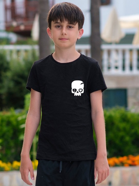 Camiseta de Niño Negra Calavera