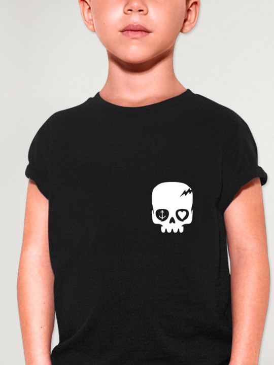 Camiseta de Niño Negra Calavera