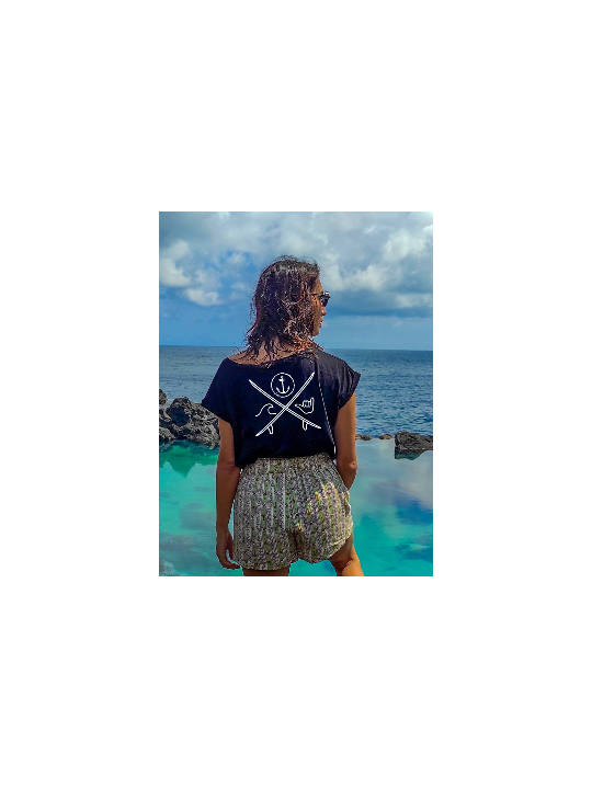 Camiseta de Mujer Negra Anchor Slab Logo