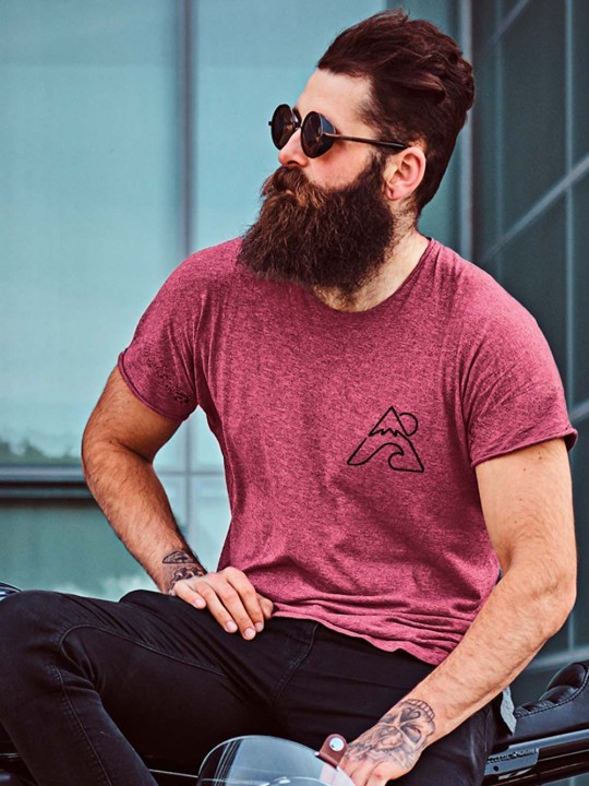 Men T-Shirt Burgundy Frontier