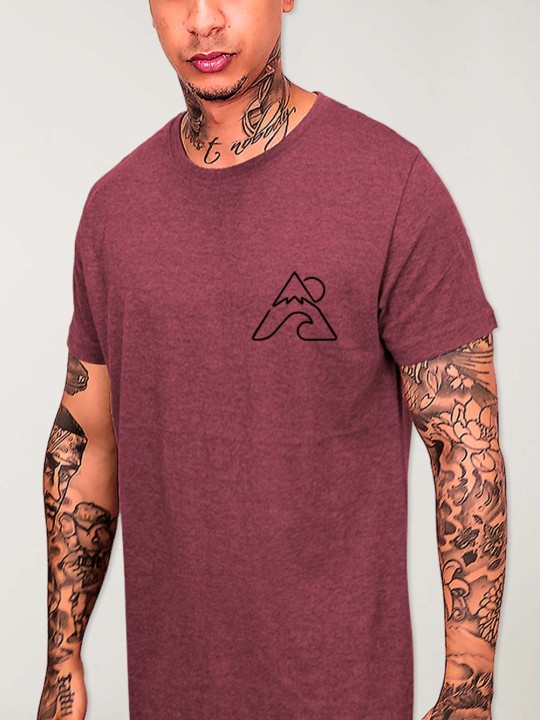 Men T-Shirt Burgundy Frontier