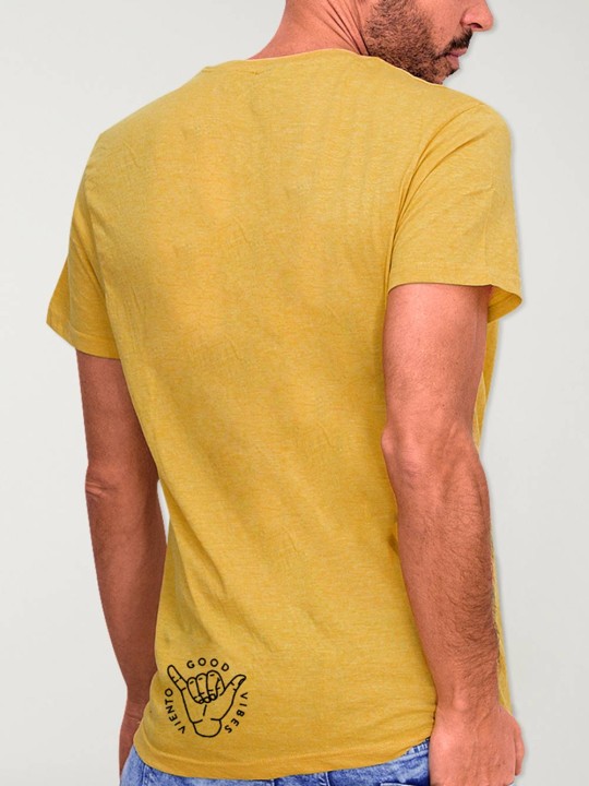 Men T-Shirt Mustard Sunny Whale