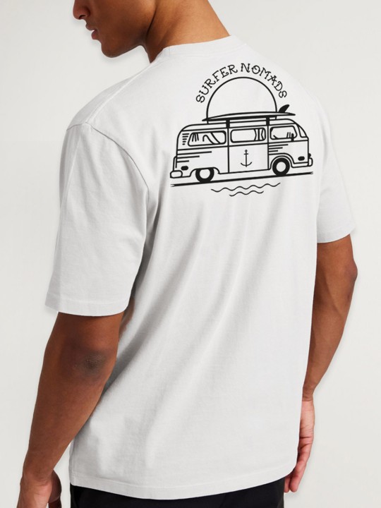 Men T-Shirt White Compass