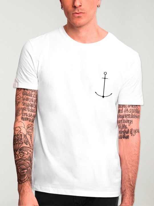 Camiseta de Hombre Blanca Minimal Anchor