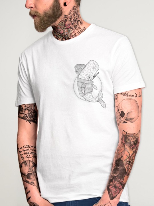 Camiseta de Hombre Blanca Whale Sailor