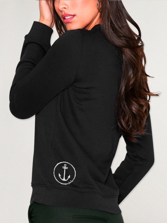 Sweatshirt de Mujer Negra Good Vibes