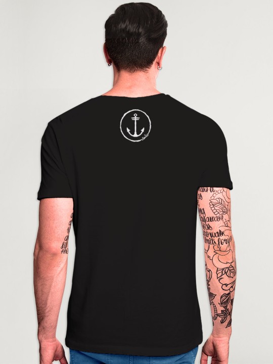 Camiseta de Hombre Negra Tattoo Letters