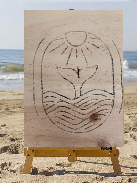 Wooden Table Transfer Sunny Whale