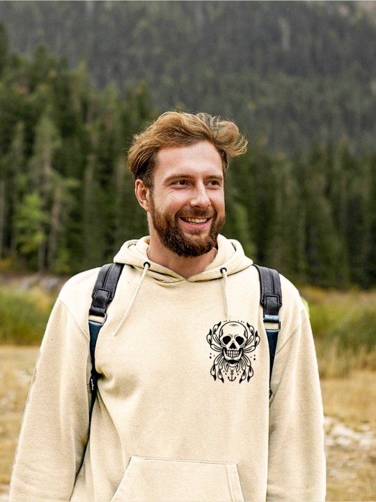 Sweat à capuche Homme Blanc Cassé Spider Skull