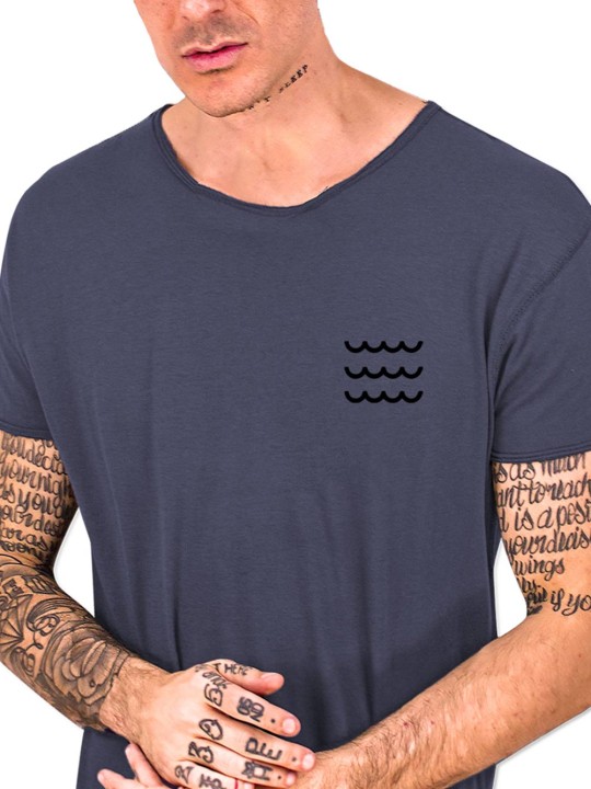 T-shirt Herren mit U-Ausschnitt Ozean Swell