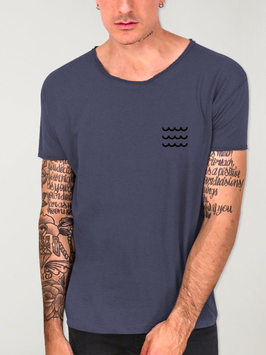 T-shirt Herren mit U-Ausschnitt Ozean Swell