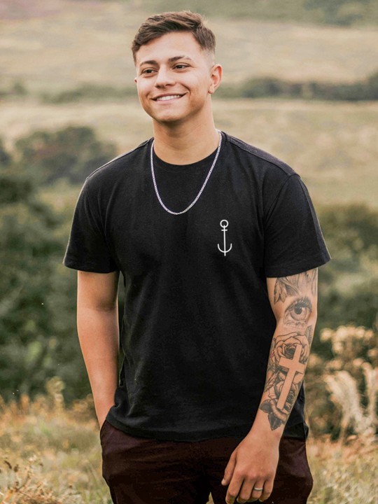 T-shirt Homme Noir Artistic Anchor