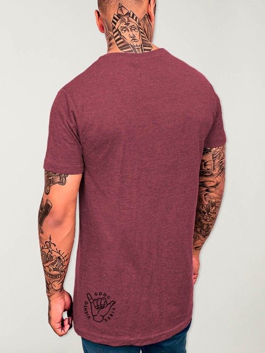 T-shirt Herren Burgunderrot Palm Anchor Tree