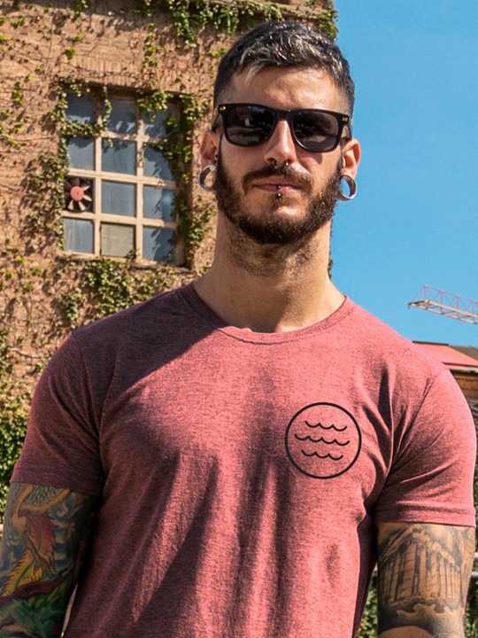 T-shirt Homme Bordeaux Tube