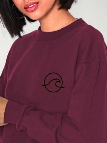 Women Sweatshirt Burgundy Ride