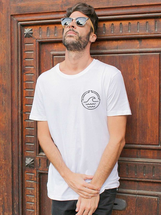 Men T-Shirt White Coral