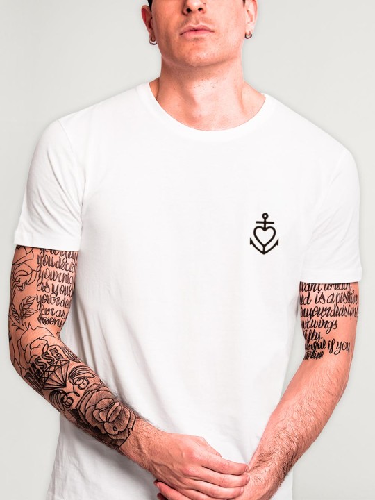 T-shirt Herren Weiß Heart Anchor