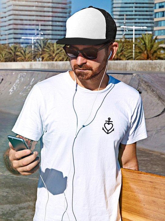 T-shirt Herren Weiß Heart Anchor