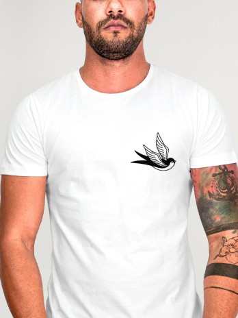 Men T-Shirt White Backside Free Spirit