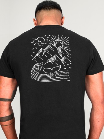Men T-Shirt Black Backside Ocean Vibes