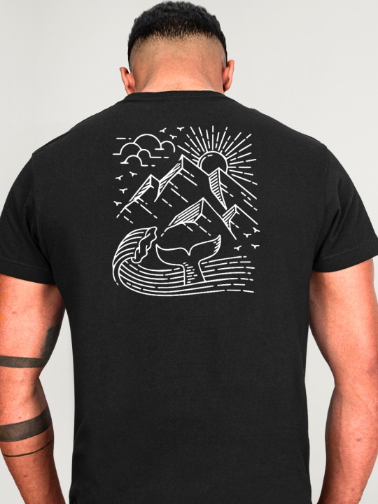 T-shirt Herren Schwarz Backside Ocean Vibes