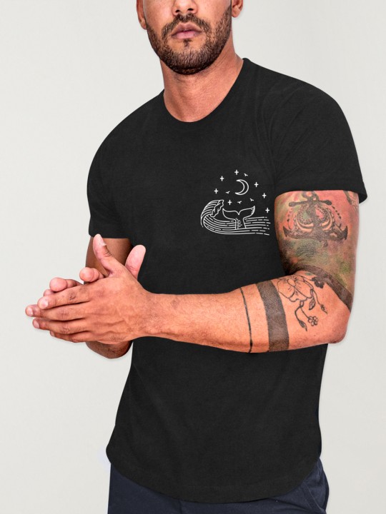 T-shirt Herren Schwarz Backside Ocean Vibes