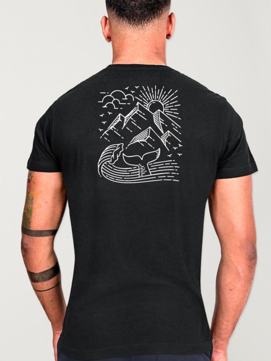 T-shirt Herren Schwarz Backside Ocean Vibes