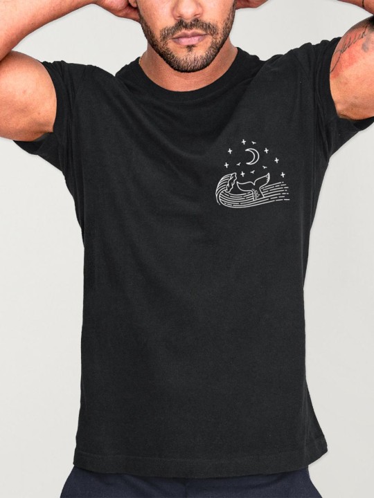 T-shirt Herren Schwarz Backside Ocean Vibes