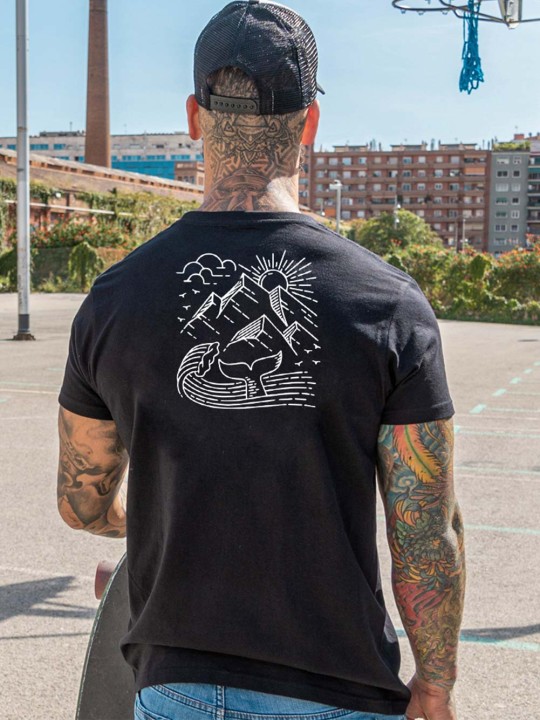 Maglietta Uomo Nera Backside Ocean Vibes