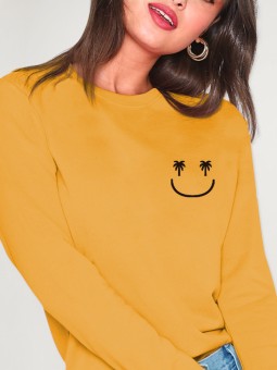 Sweatshirt de Mujer Mostaza Smiley Palm
