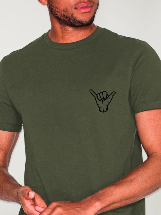 Men T-Shirt Khaki Aloha