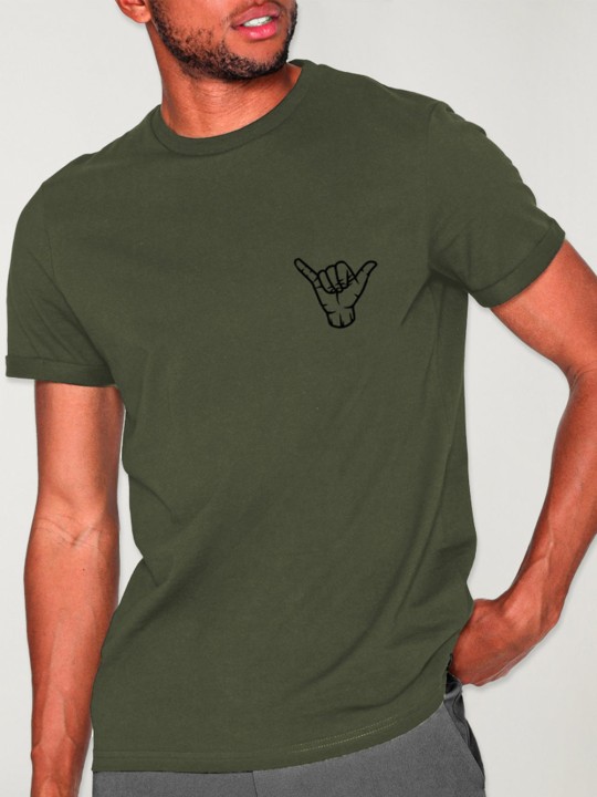 Men T-Shirt Khaki Aloha