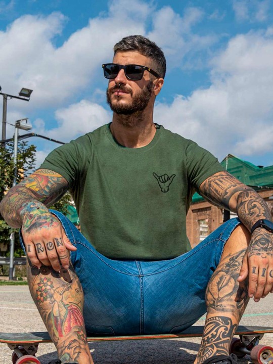 T-shirt Homme Kaki Aloha
