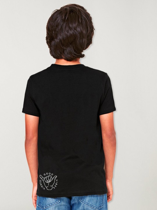 Camiseta de Niño Negra Good Vibes