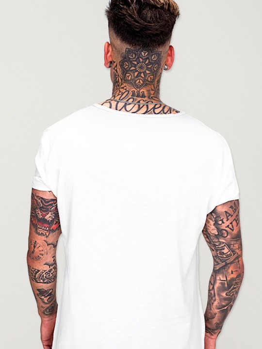 Camiseta de Hombre Cuello Abierto Blanca Oceanside OUTLET