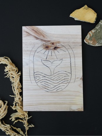 Holzbrett Transfer Sunny Whale