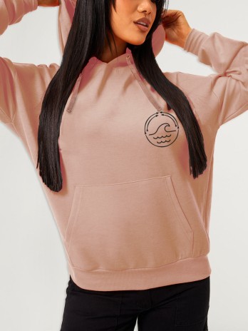 Sweat à capuche Femme Vintage Rose Coral