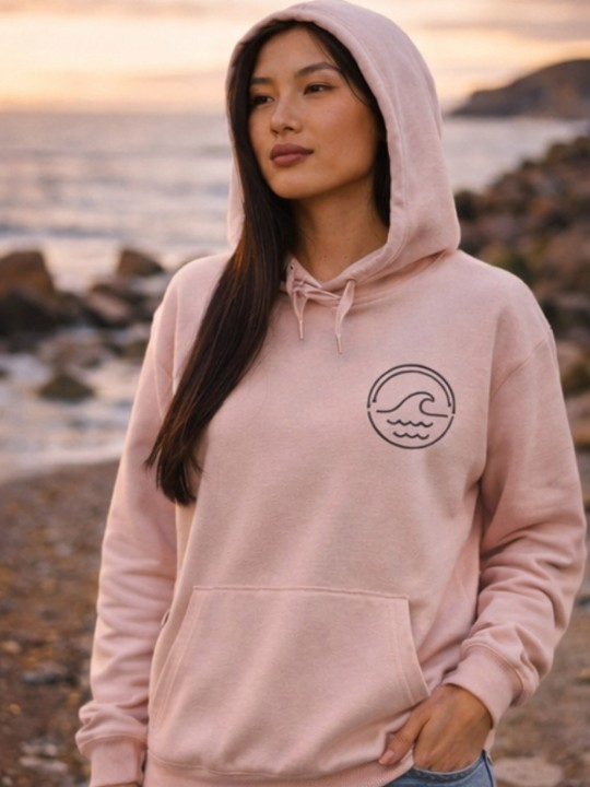 Hoodie Donna Rosa Vintage Coral