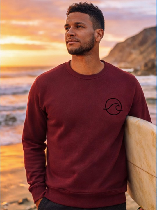 Men Sweatshirt Burgundy Ride