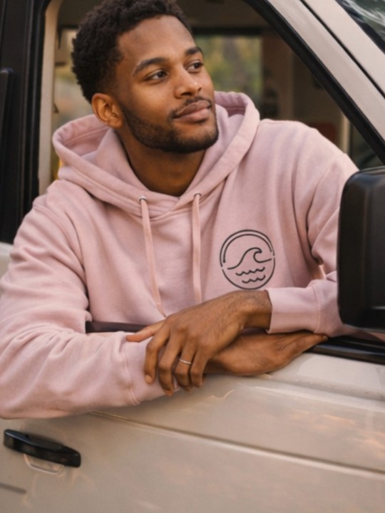 Sudadera de Hombre Rosa Vintage Coral