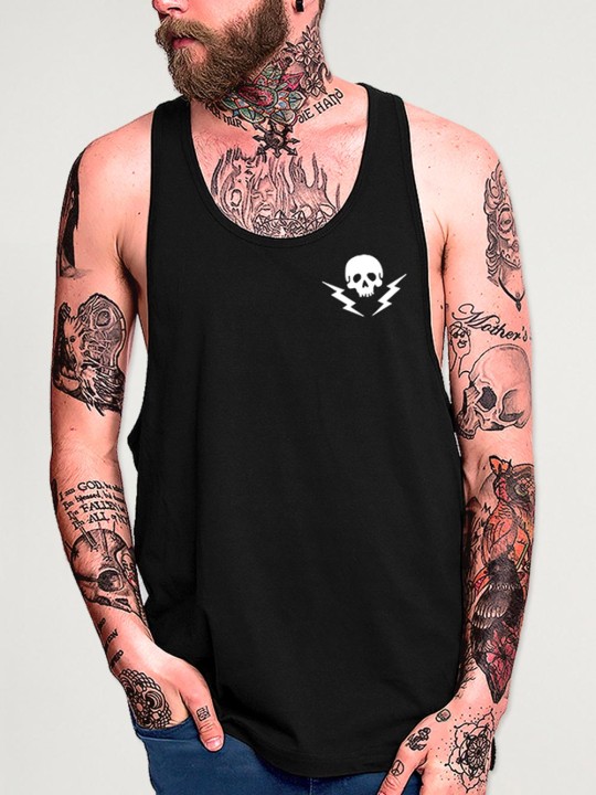 Camiseta de Tirantes de Hombre Negra Rebel