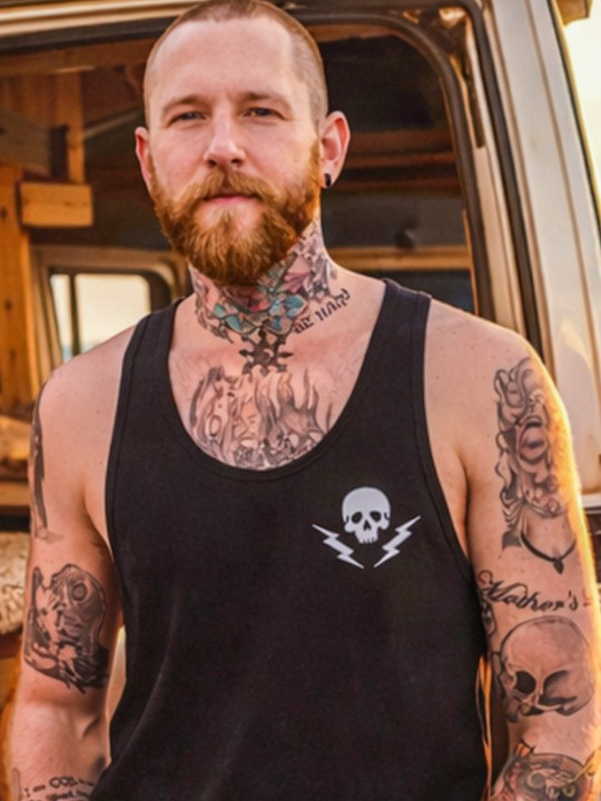 Camiseta de Tirantes de Hombre Negra Rebel