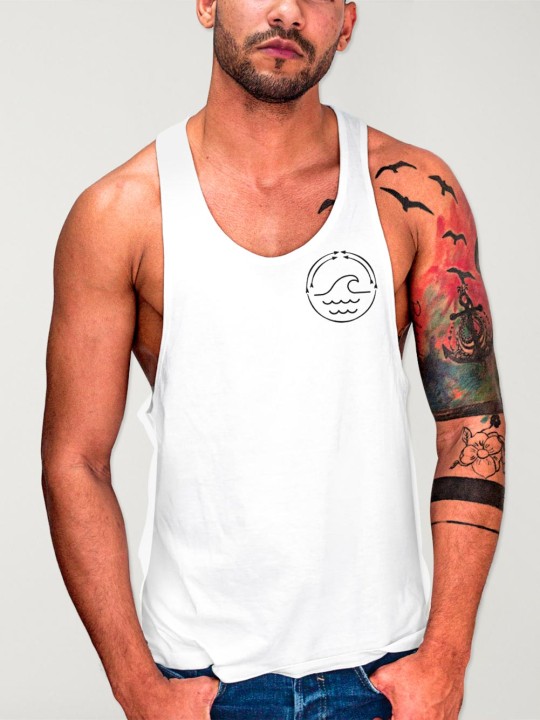 Trägershirt Herren Weiß Coral