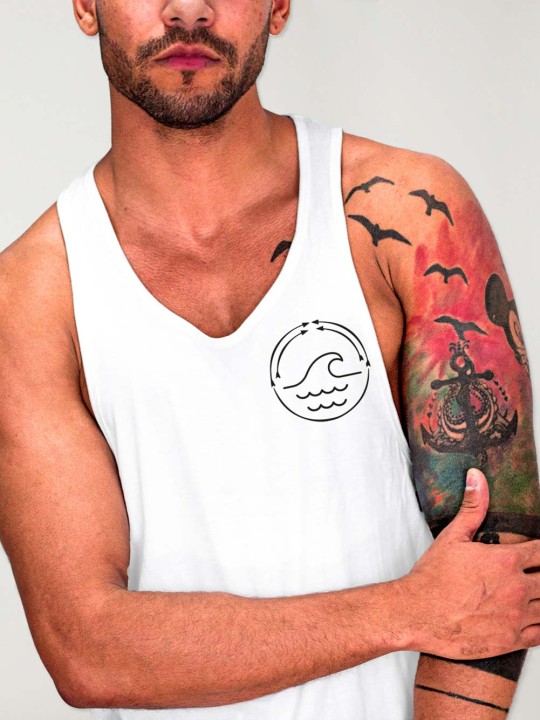 Trägershirt Herren Weiß Coral