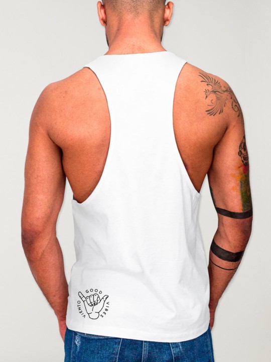 Trägershirt Herren Weiß Coral