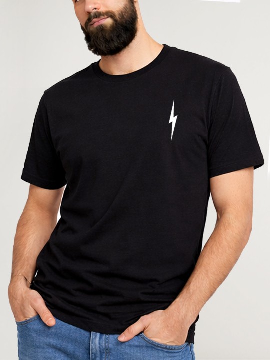 Camiseta de Hombre Negra Lightning