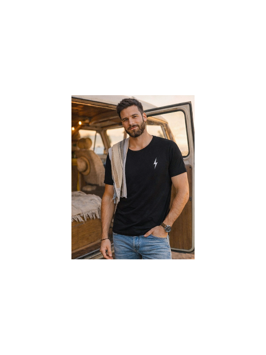 Camiseta de Hombre Negra Lightning