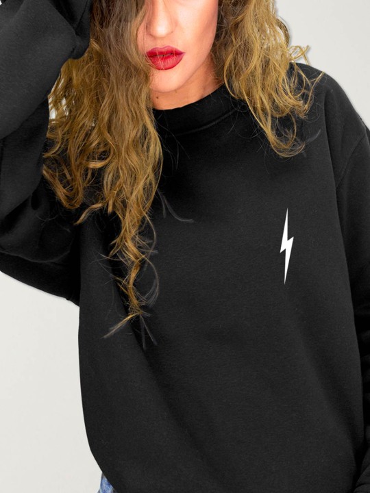 Sweatshirt de Mujer Negra Lightning