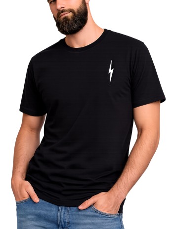 Men T-Shirt Black Lightning