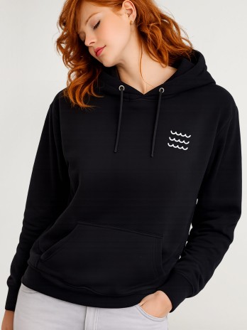 Kapuzenpullover Damen Schwarz Swell